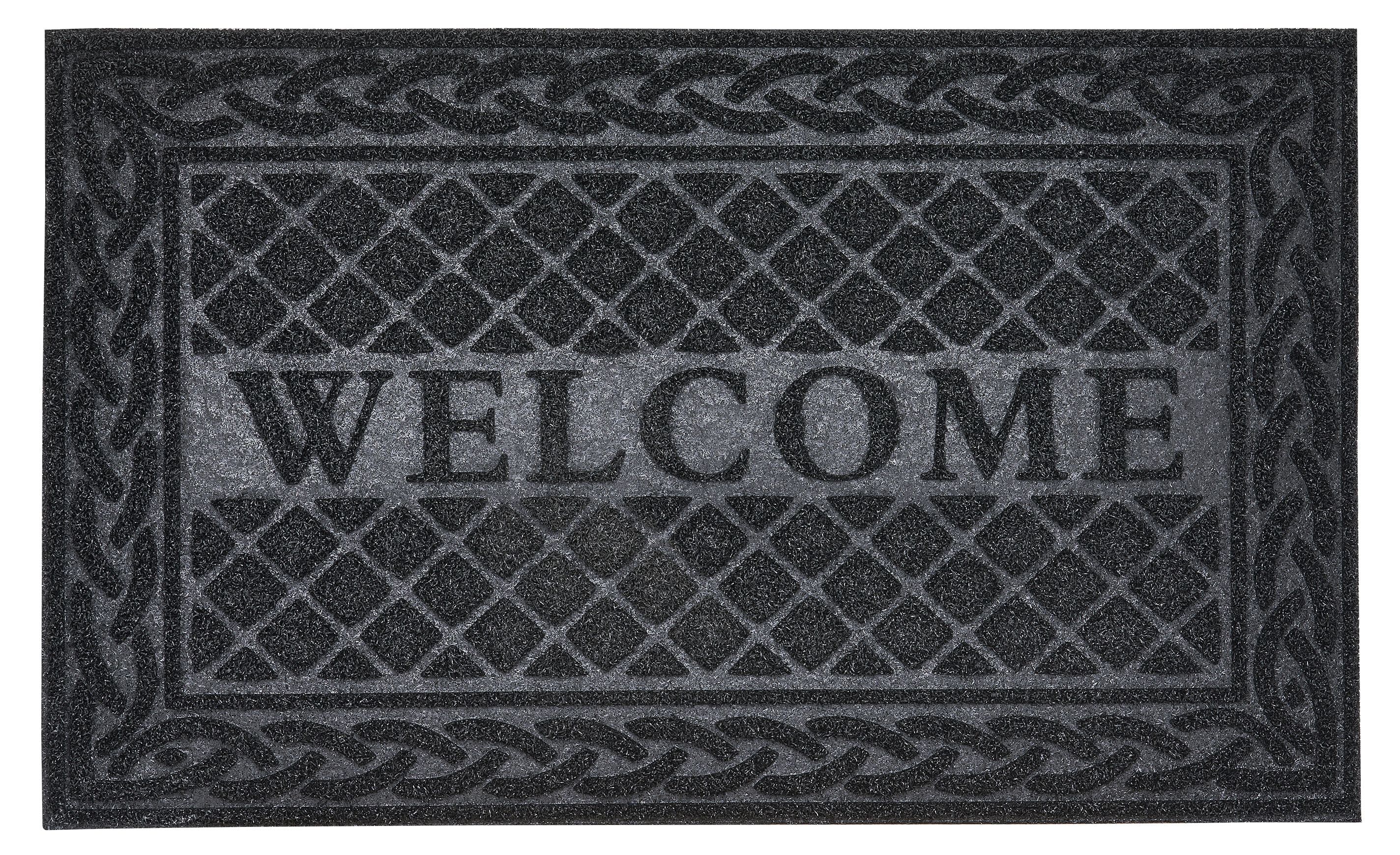 Superio  Non-Slip Welcome Doormat for Entry, 18" x 30", Waterproof, Mat Black