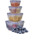 thumbnail image 1 of Superio Plastic Food Storage Containers with Lids, Airtight Meal Prep Containers, Square, 4-Pack, 1 of 9