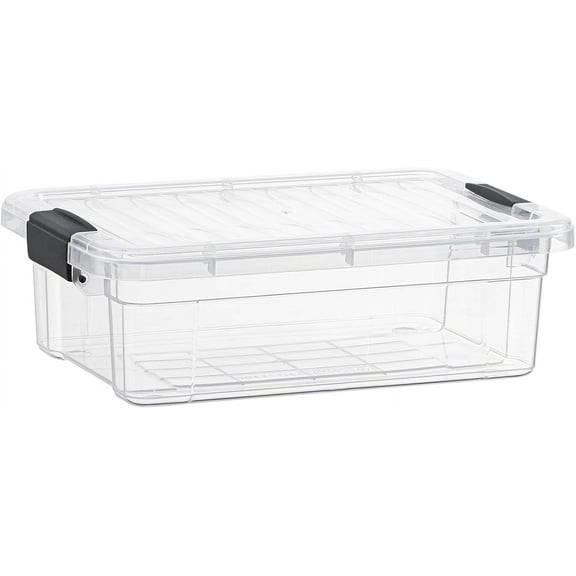 Superio Plastic Storage Box with Lid, 1.27 Quart Clear Lidded Bins-Organizers for Home, Office, Dorm