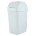 Superio Plastic White Swing Top Trash Can with Lid 5 Qt.