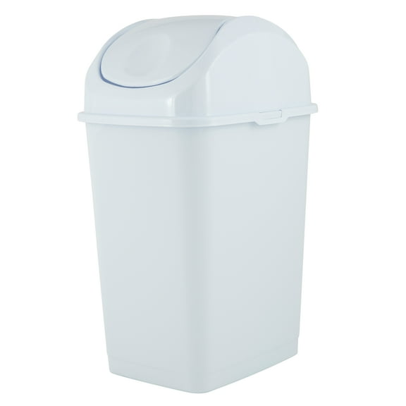 Superio Plastic White Swing Top Trash Can with Lid 5 Qt.