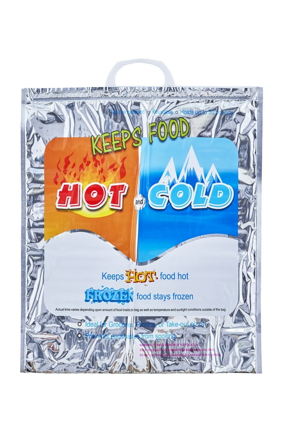 Reusable Grocery Bags Insulated Cooler Bag Thermal Grocery Shopping Bag for Hot Cold Food Delivery Bags (1, 16"x5.5"x19")