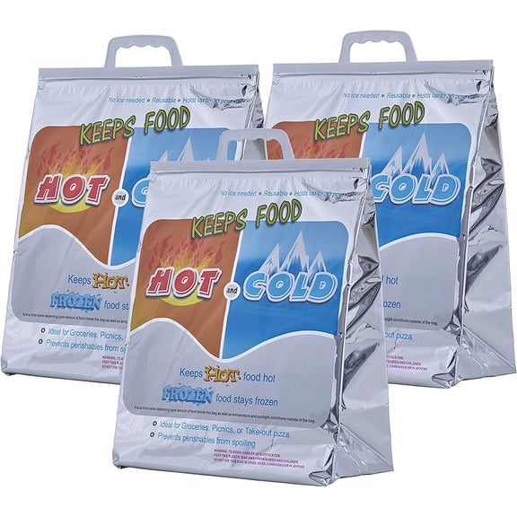 Superio Reusable Grocery Bags Insulated Cooler Bag Thermal Grocery Shopping Bag for Hot Cold Food Delivery Bags (3, 13x7x15)