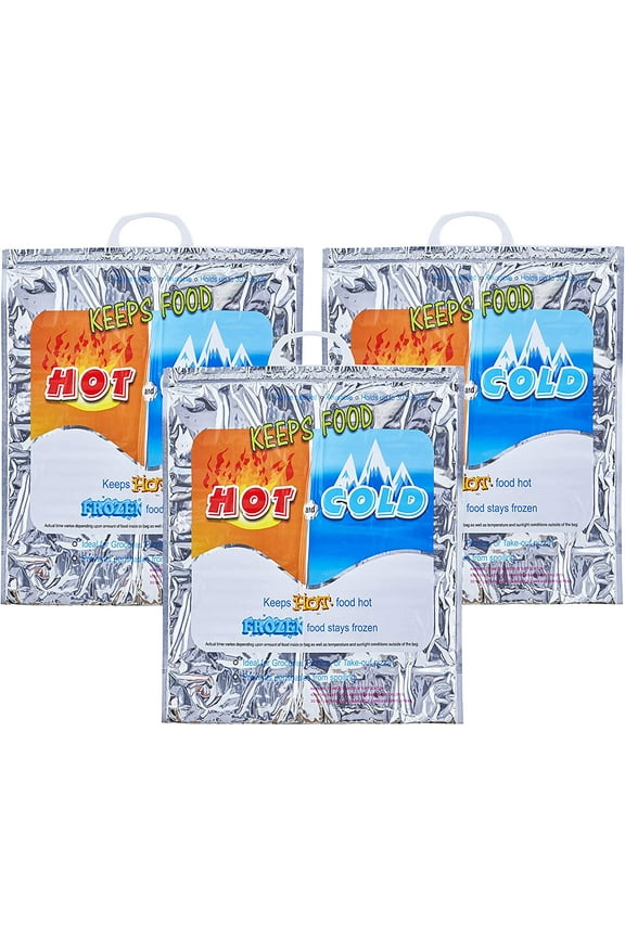 Reusable Grocery Bags Insulated Cooler Bag Thermal Grocery Shopping Bag for Hot Cold Food Delivery Bags (3, 16"x5.5"x19")