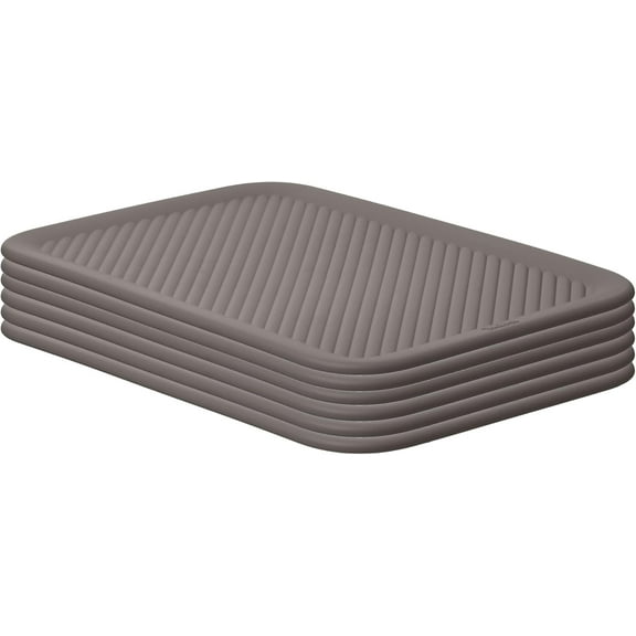 Superio Ribbed Collection - Decorative Plastic Open Home Storage Bins Organizer Baskets, Brown (Parent) Container Boxes for Organizing Closet Shelves Drawer Shelf (Lid - Medium (5 Liter), 6 Pack)