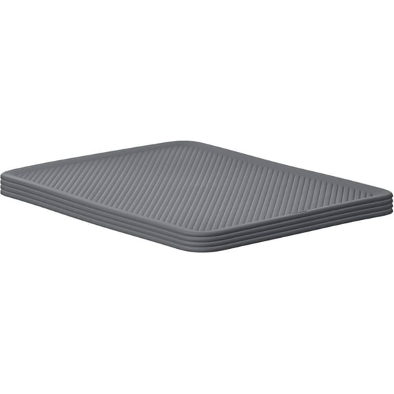 Superio Ribbed Collection - Superio Lid for Decorative Plastic Open Home Storage Bins Organizer Baskets, Large Grey - for Organizing Closet Shelves Drawer Shelf 15/22 Liter (4 Pack)