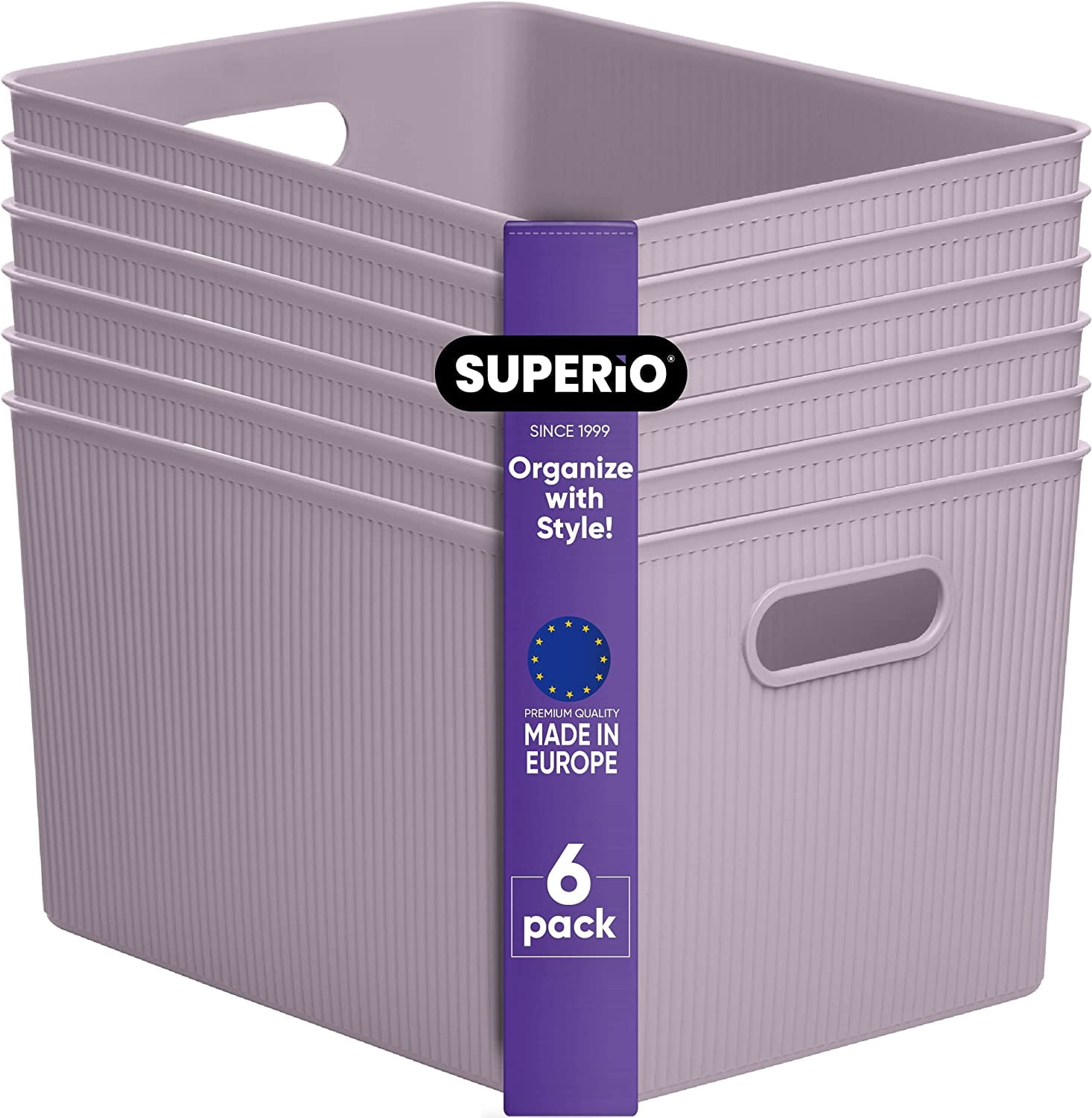 IRIS USA Plastic Storage Basket, 12-Pack, Multi-purpose Organizing