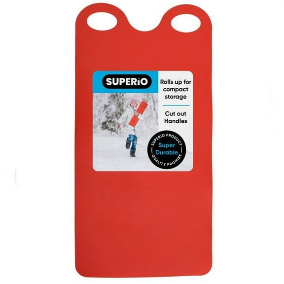 Superio Roll-Up Design Snow Sled for Kids and Adults, Red, 54 in