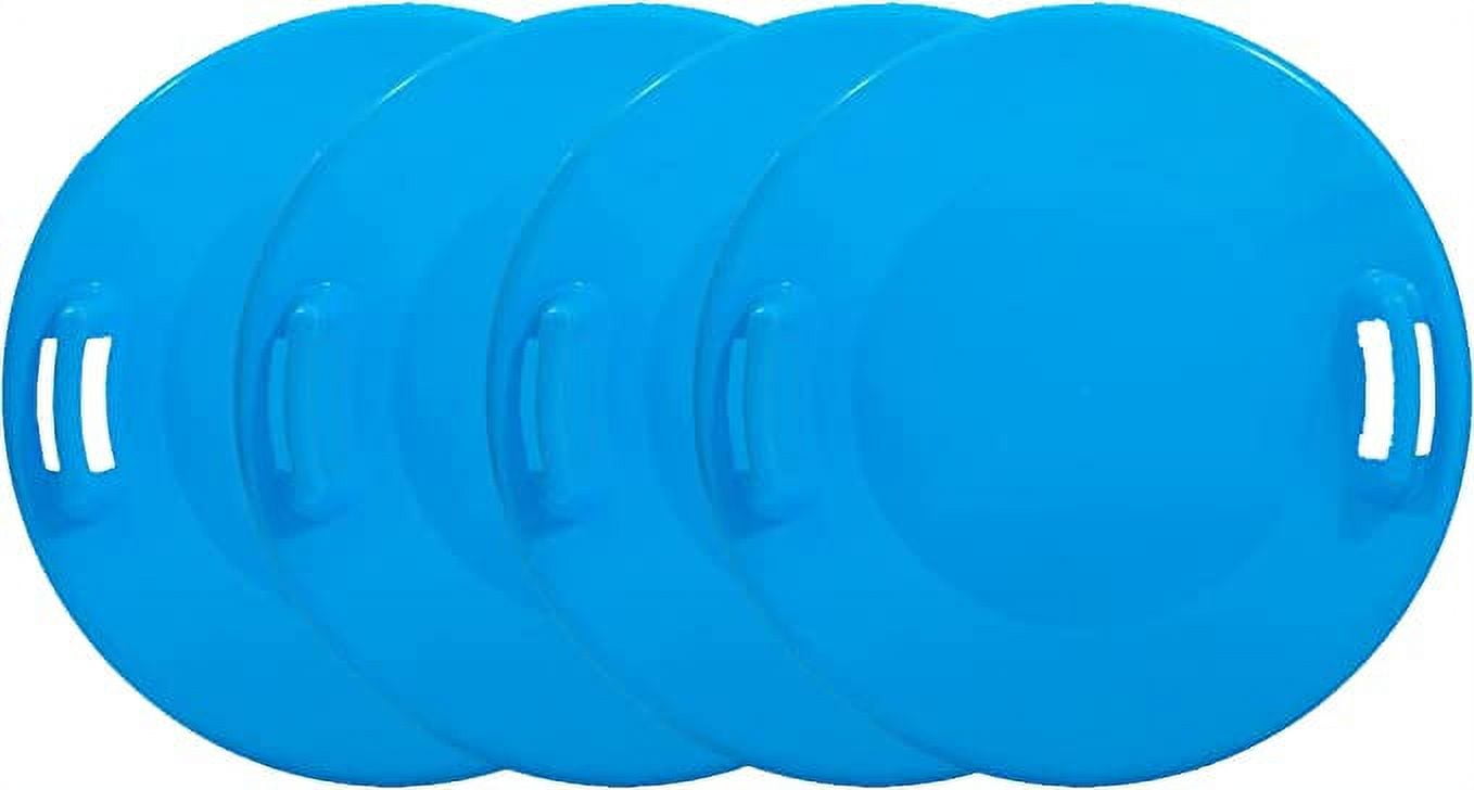 Superio Round Kids Snow Saucer Sled Blue 4 Pack Plastic Winter Sleds