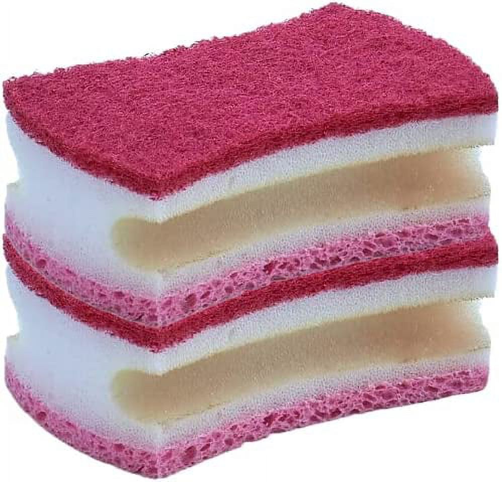 Superio Scrub Sponge with Grip, Heavy Duty Dual Sided – Red (2 Pack ...