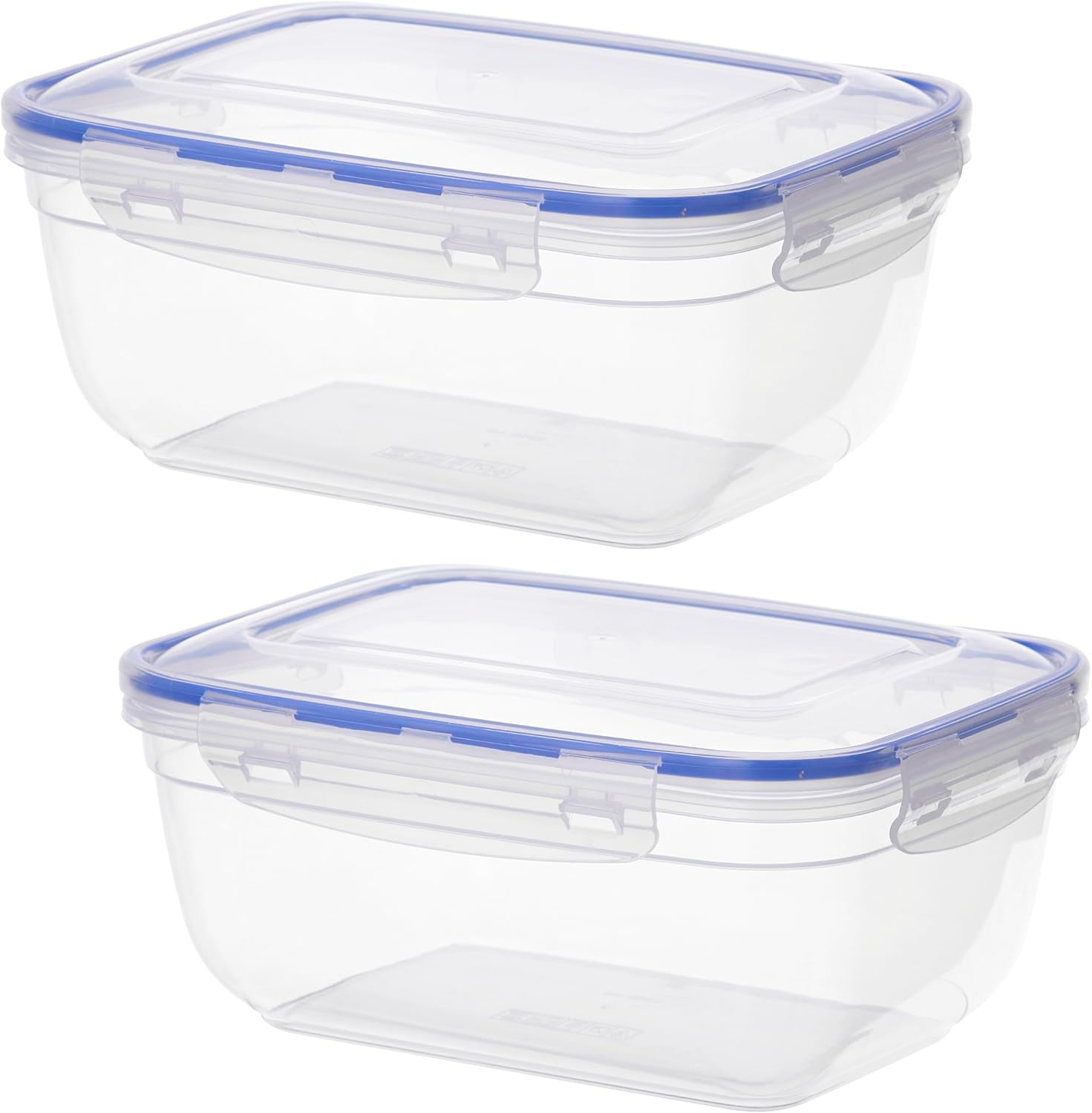 Superio Sealed Food Storage Container, (2 Pack) 4.2 Qt, Airtight Leak Proof Meal Prep Containers, Rectangle Shape, Microwave and freezer safe, BPA-free Plastic (4, 4.2 Quart)