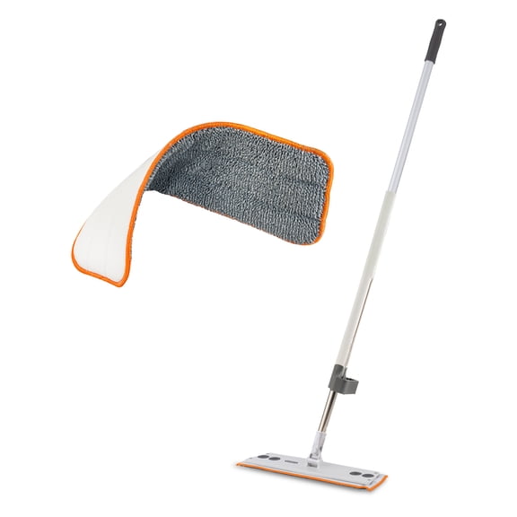 Superio Self-Wringing Microfiber Cleaning Mop with Hands-Free Wringing Blade and Reusable & Washable 8" x 4.5" Microfiber Mopping Pad for Home, Kitchen, Bathroom, Streak-Free Cleaning