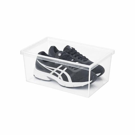 Superio Clear Shoe Storage Box with Lid, Stackable 6.5-Quart Organizer