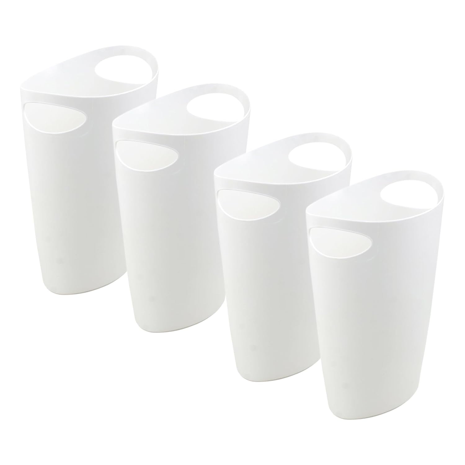 Superio Slim Bathroom Trash Can 2 Gallon Plastic Small Compact Waste Basket for Bedroom, Dorm, Under Office Desk, Narrow Portable RV Dustbin, 4 Grey