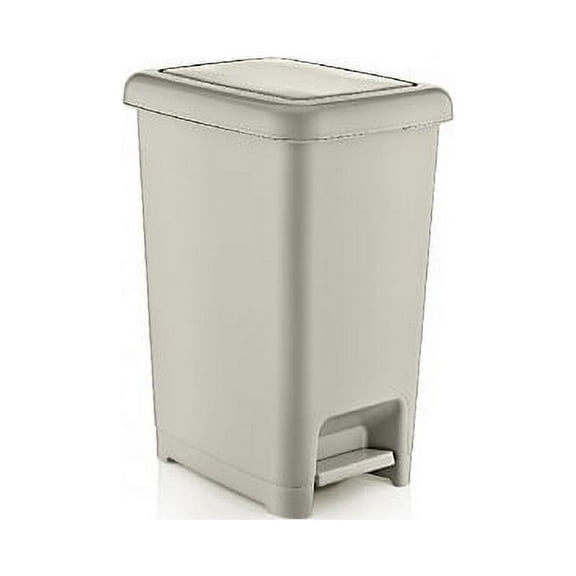 Superio Slim Pedal Trash Can,16 Qt. (Beige)
