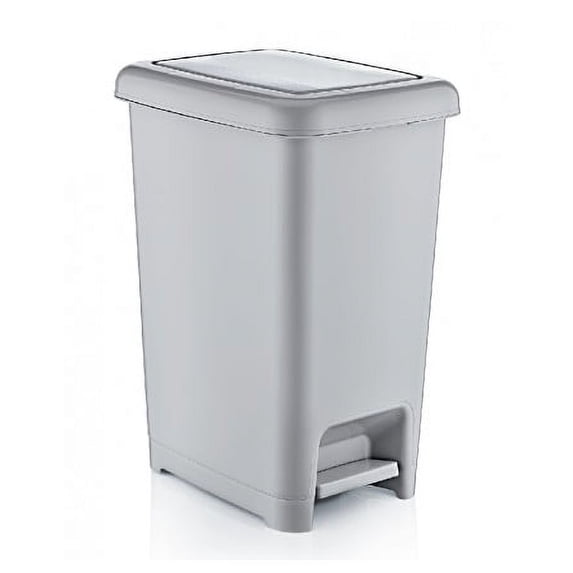 Superio Slim Pedal Trash Can, 64Qt. (Grey and Black)