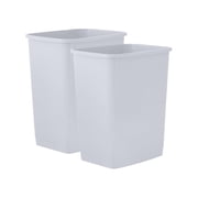 Superio Small 1.25 Gallon Plastic Trash Can, Waste Bin for Under Desk, Office, Bedroom, Bathroom- 5 Qt, 2, White Smoke