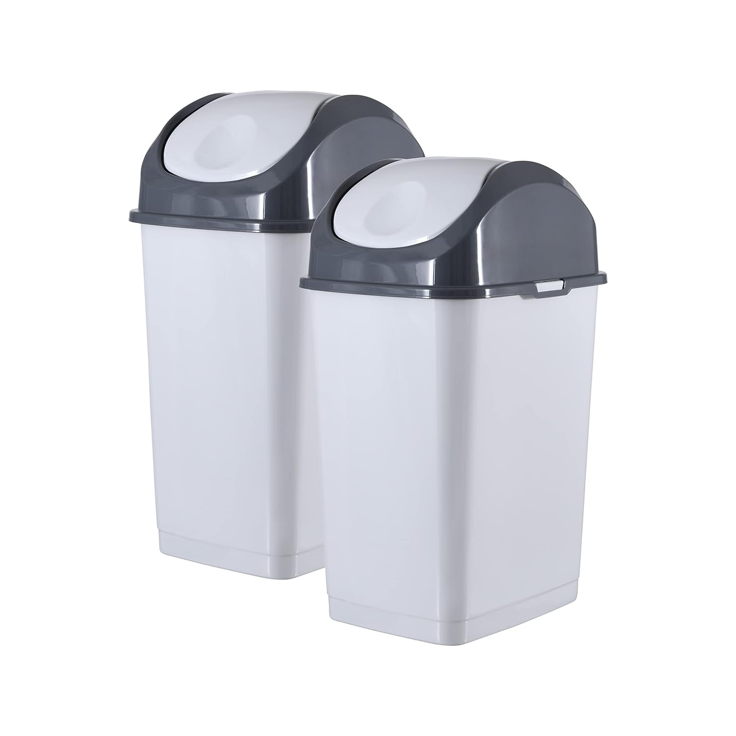 Superio Small 2.5 Gallon Plastic Trash Can with Swing Top Lid, Compact