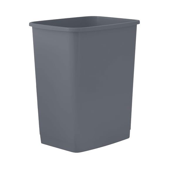 Superio Small 2.5 Gallon Plastic Trash Can, Waste Bin for Under Desk, Office, Bedroom, Bathroom- 10 Qt, (Dark Grey)