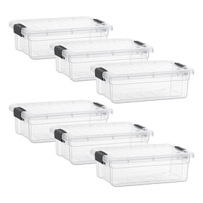 Superio Clear Storage Boxes with Lids, Plastic Container Bins for Organizing, Stackable Crates, BPA Free, Non Toxic, Odor Free, Organizers for Home, Office, School, and Dorm, 4.5 Quart, 6 Pack