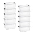 thumbnail image 1 of Superio Small Clear Storage Box with Lid, 6.6 Quart Plastic Container Bins for Organizing, Stackable Crates, BPA Free, Non Toxic, Odor Free, Organizers for Home, Office, School, and Dorm, 10 Pack, 1 of 7