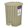 thumbnail image 1 of Superio Small Outdoor Trash Can with Lid for Dog Poop 12 Liter - 3 Gallon Plastic Wicker Mini Waste Basket, 1 of 6