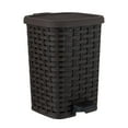 thumbnail image 1 of Superio Small Outdoor Trash Can with Lid for Dog Poop 6 Liter - 1.5 Gallon Plastic Wicker Mini Waste Basket, 1 of 5