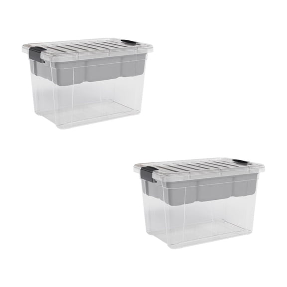 Superio Small Storage Container Organizing Bin with Removable Tray Deep Plastic Tools, Sewing, Crafts Box, 4.75 Qt, 2 Pack
