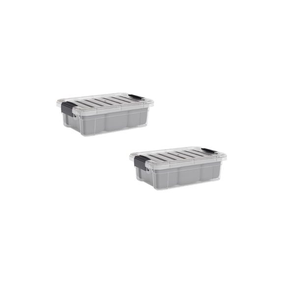 Superio Small Storage Container Organizing Bin with Removable Tray Plastic Tools, Sewing, Crafts Box, 2.25 Qt, 2 Pack