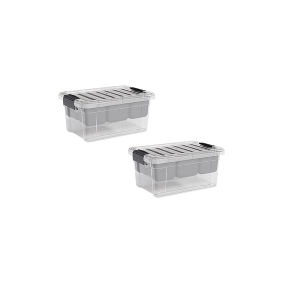 Superio Small Storage Container Organizing Bin with Removable Tray Plastic Tools, Sewing, Crafts Box, 3.5 Qt, 2 Pack