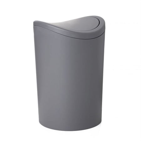 Superio Small Trash Can with Lid 6 Liter Grey
