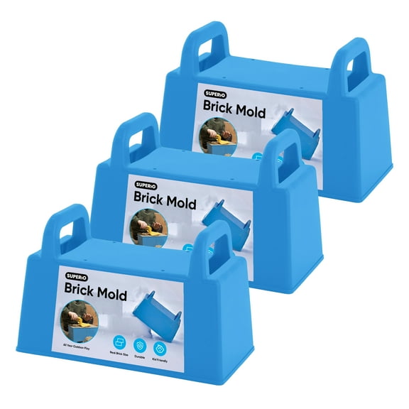 Superio Snow Sand Beach Toys Snow Brick Mold Sand Castle Block, 3 Blue