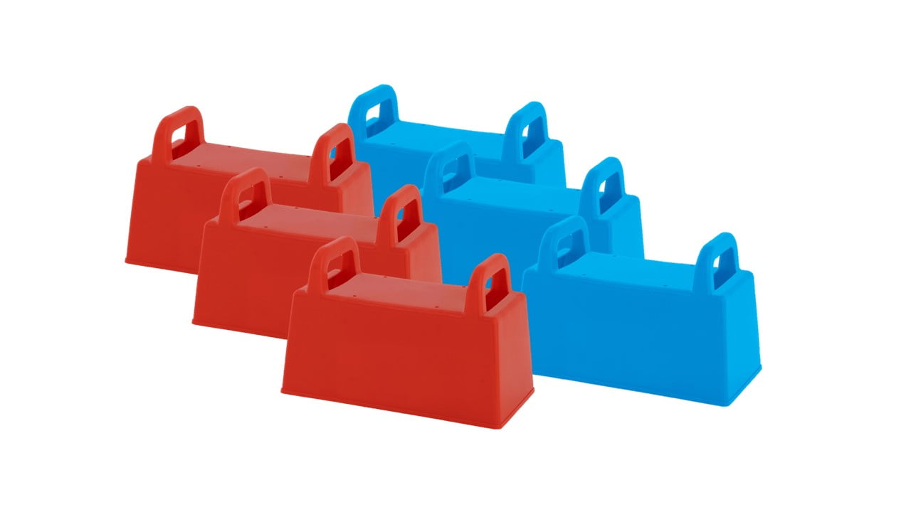 Superio Snow Sand Beach Toys Snow Brick Mold Sand Castle Block, 3 Red, 3 Blue