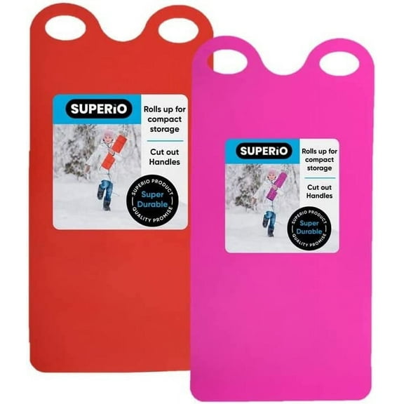 Superio Snow Slider Mat, Flexible Snow Sled Flying Carpet, Roll up Sleds for Kids and Adults 54" Lightweight Plastic Snowboard Sled-2 Pack