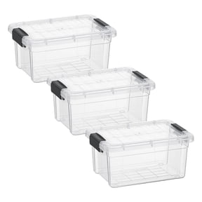 Superio Clear Storage Boxes with Lids, Plastic Container Bins for Organizing, Stackable Crates, BPA Free, Non Toxic, Odor Free, Organizers for Home, Office, School, and Dorm, 1.85 Quart, 3 Pack