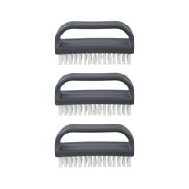 Superio Stiff Nail Brush with Handle 3 Pack Fingernail Scrub Cleaning Brushes for Toes and Nails, All-Purpose Cleaning Brush for Home, Kitchen, Work