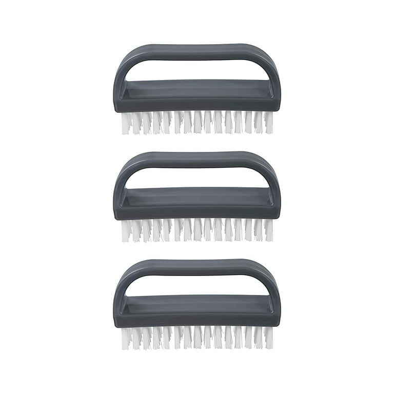 Superio Stiff Grey Nail Brush Cleaner with Handle 6 Pack, Durable Scrub  Brush, Clean Toes, Fingernails- Hand Scrubber- All-Purpose Cleaning Brush  for