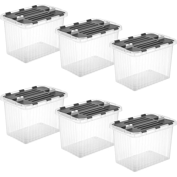 Superio Storage Bins with Lids- Clear Boxes for Organizing, Stackable ...