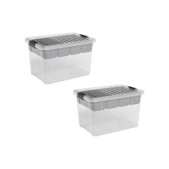 Superio Storage Container Organizing Bin with Removable Tray Deep Plastic Tools, Sewing, Crafts Box,14.75 Qt, 2 Pack