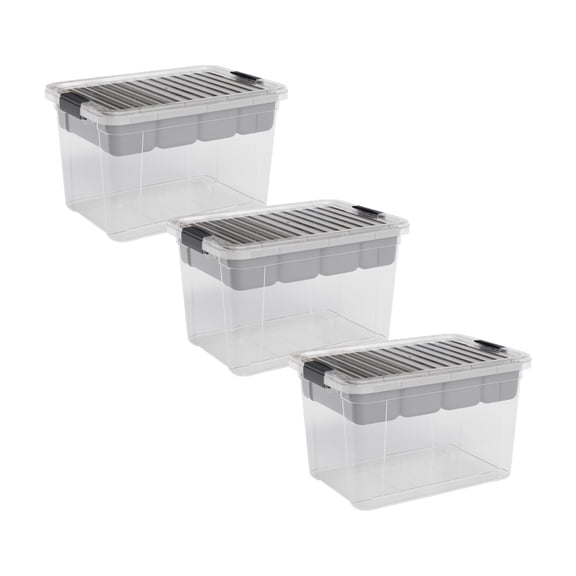 Superio Storage Container Organizing Bin with Removable Tray Deep Plastic Tools, Sewing, Crafts Box,14.75 Qt, 3 Pack