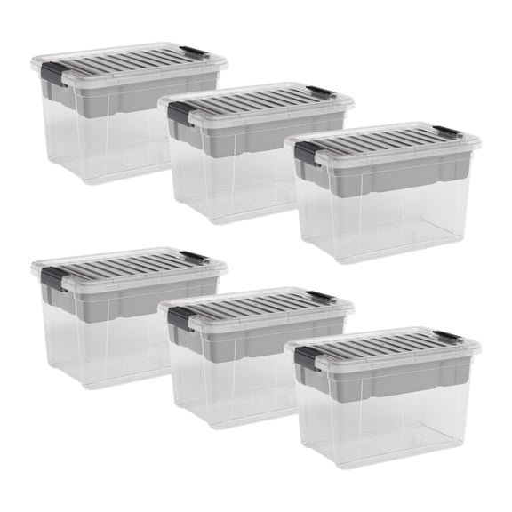 Superio Storage Container Organizing Bin with Removable Tray Deep Plastic Tools, Sewing, Crafts Box, 8.75 Qt, 6 Pack
