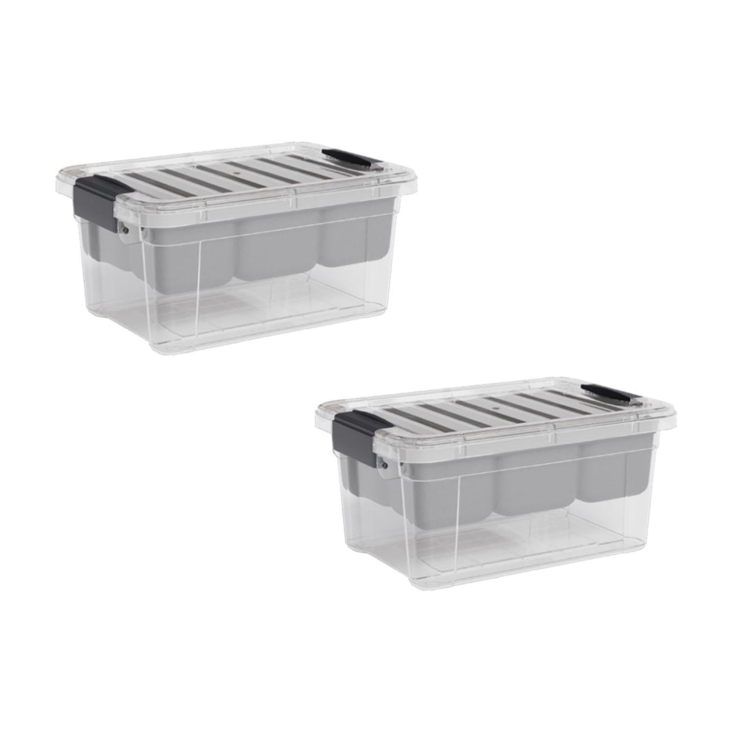 Superio Storage Container Organizing Bin with Removable Tray Plastic Tools, Sewing, Crafts Box, 6.5 Qt, 2 Pack