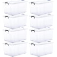 thumbnail image 1 of Superio Storage Containers With Wheels (8 Pack), Opaque Clear Stackable Large Storage Containers With Lids, Durable Latches (85 Quart), 1 of 5