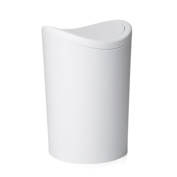 Superio  Swing Top Bathroom Trash Can White