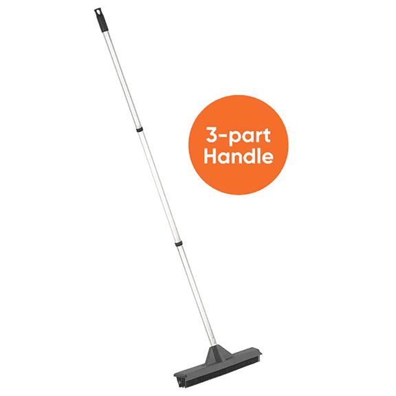Superio Telescopic Squeegee Broom for Liquid, Human Hair, and Pet Hair Removal Tool, 16”