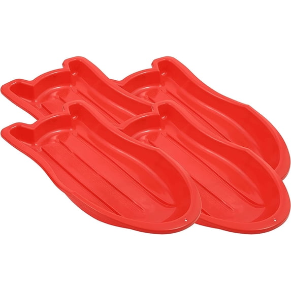 Slrds Superio Toboggan Snow Sleds for Kids and Adults, 4 Pack, 37