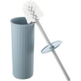 thumbnail image 1 of Superio Toilet Bowl Brush and Holder Set with Stylish Ribbed Design, Stone Blue, 1 of 7