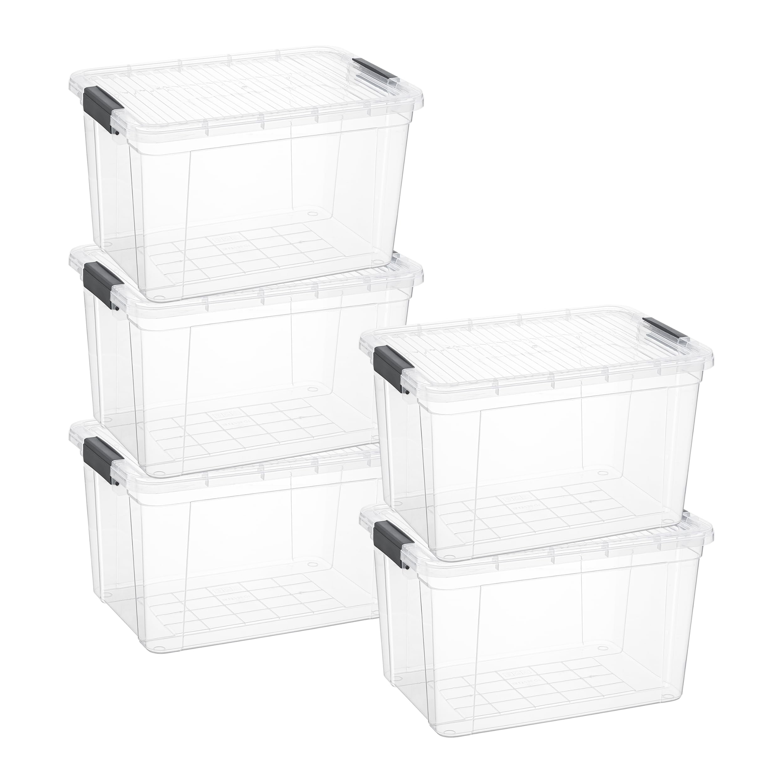 Superio Clear Storage Boxes with Lids, Plastic Container Bins for ...