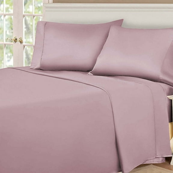 Superior 100% Egyptian Cotton 530 Thread Count Solid Sheet Set, King, Lavender