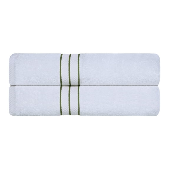 Superior 100% Turkish Cotton Plush 2-Piece Solid Highly Absorbent Towel Set, Forest Green